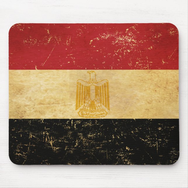Mousepad Bandeira do Egito Design Vintage Grunge (Frente)