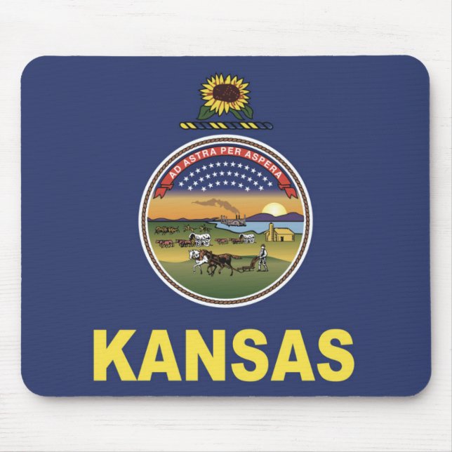 Mousepad Bandeira do Estado do Kansas, EUA (Frente)