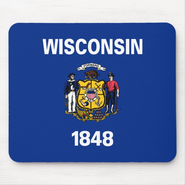 Mousepad Bandeira do Estado Patriótico de Wisconsin (Frente)
