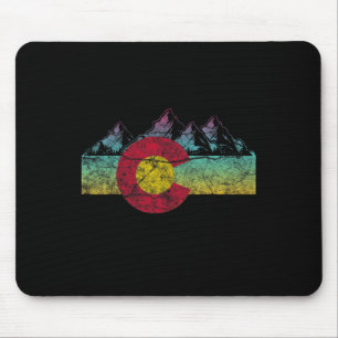 Mousepad Bandeira do Estado Retro Colorado Montanhas Rochos