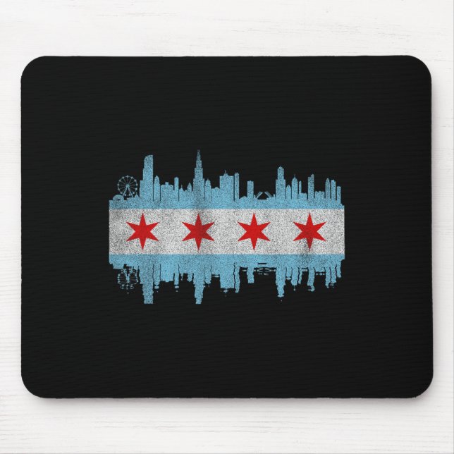 Mousepad Bandeira do Horizonte de Chicago - Distrito de Chi (Frente)