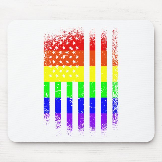 Mousepad bandeira do orgulho americano arco-íris lgbt (Frente)
