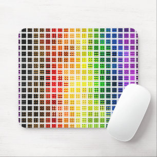 Mousepad Bandeira do Orgulho Gay Colorida Xadrez Boho Excên
