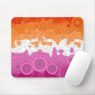 Mousepad Bandeira do Orgulho Lésbico Abstrata
