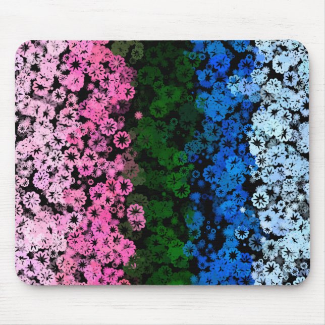 Mousepad Bandeira do Orgulho Omniromântico Floral Fofo e Gr (Frente)