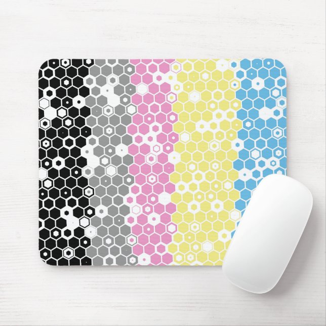Mousepad Bandeira do Orgulho Poligênero Abstrato Geométrico (Com mouse)