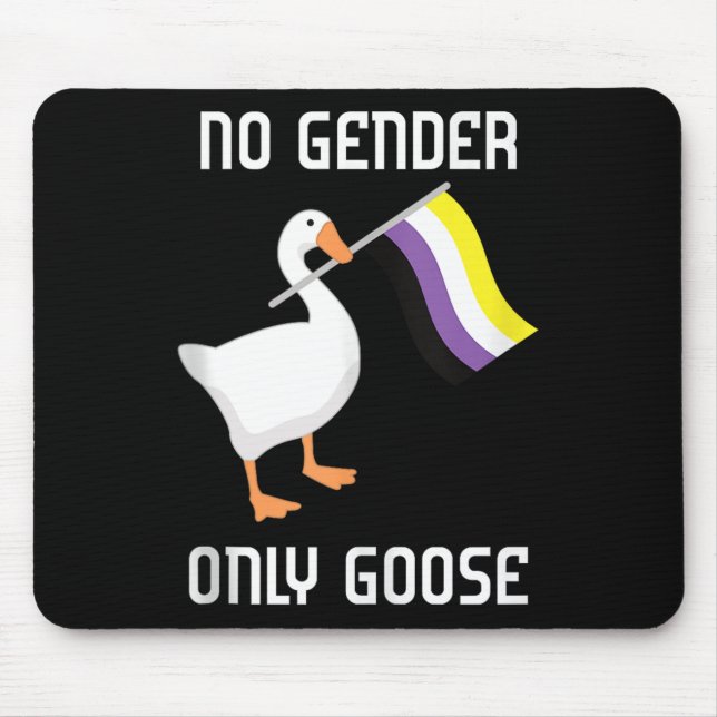 Mousepad Bandeira do Orgulho Sem Gênero do Ganso Não Binári (Frente)