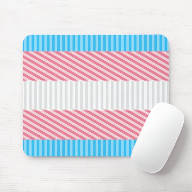 Mousepad Bandeira do Orgulho Transgênero Abstrata   (Com mouse)