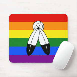 Mousepad bandeira do orgulho two-spirit de SlipperyJoe sim