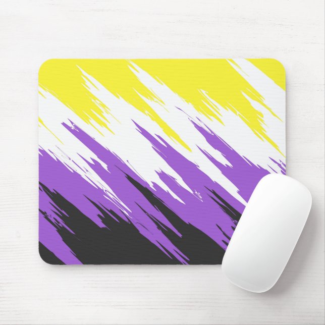 Mousepad Bandeira do Orgulho ZigZag Funky Grunge Abstrato N (Com mouse)