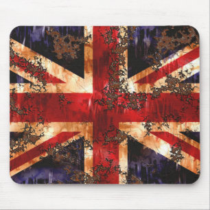 Mousepad Bandeira do Reino Unido Patriótica Enferrujada