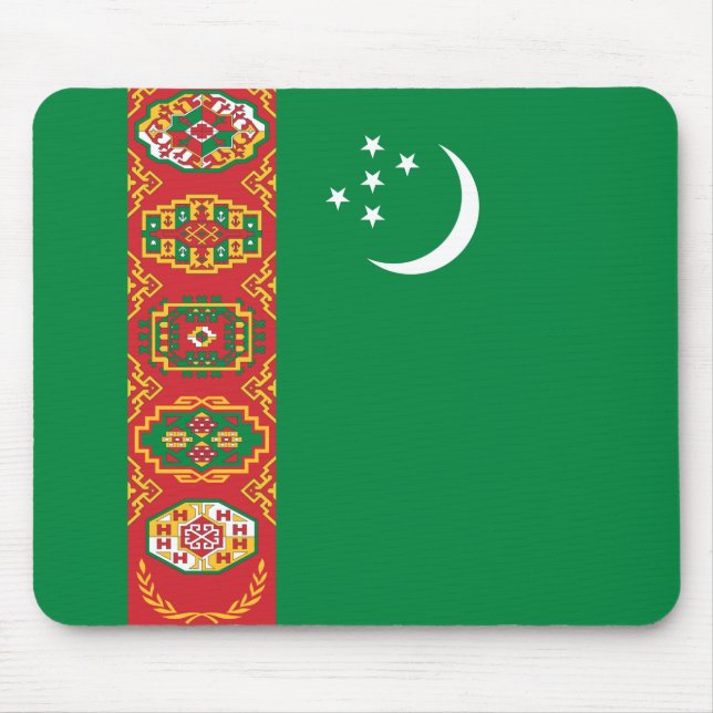 Mousepad Bandeira do Turcomenistão (Turcomenistão) (Frente)
