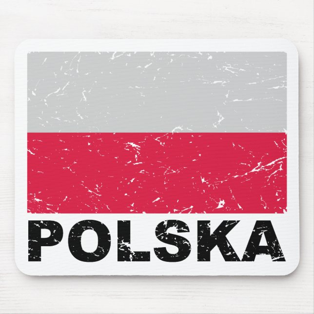 Mousepad Bandeira do vintage do Polônia (Frente)