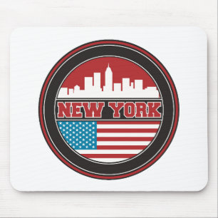 Mousepad Bandeira dos Estados Unidos da skyline   de New