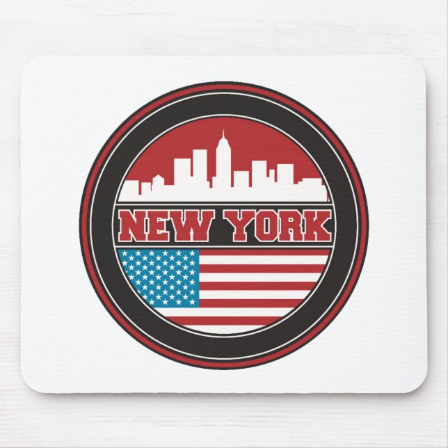 Mousepad Bandeira dos Estados Unidos da skyline | de New (Frente)