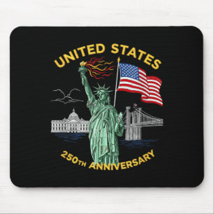 Mousepad Bandeira dos EUA Aniversário de 250 anos da Améric