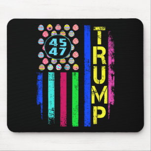 Mousepad Bandeira dos EUA com ovos engraçado Trump 45 47 Di