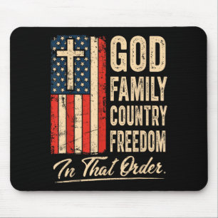 Mousepad Bandeira dos EUA Deus Família País Liberdade Nessa