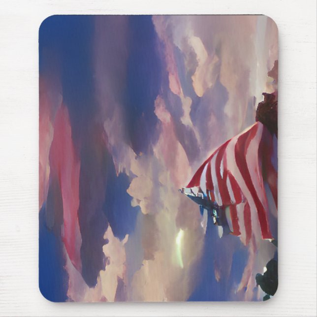 Mousepad Bandeira dos EUA julho 4 Memorial Day abstrato art (Frente)