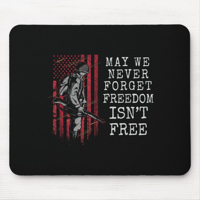Mousepad Bandeira dos EUA podemos esquecer que a liberdade  (Frente)