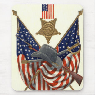 Mousepad Bandeira dos EUA União Medalha da Guerra Civil Águ