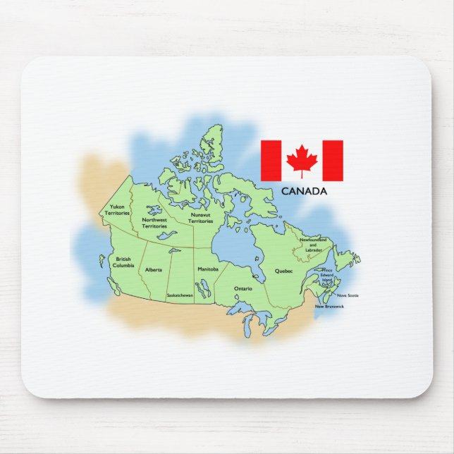 Mousepad Bandeira e mapa de Canadá (Frente)