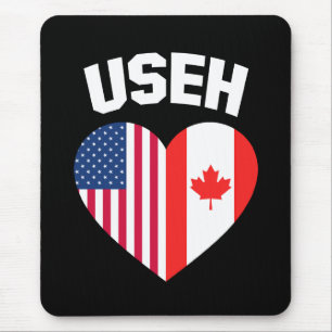 Mousepad Bandeira EUA Canadá USEH Divertida Americana Canad