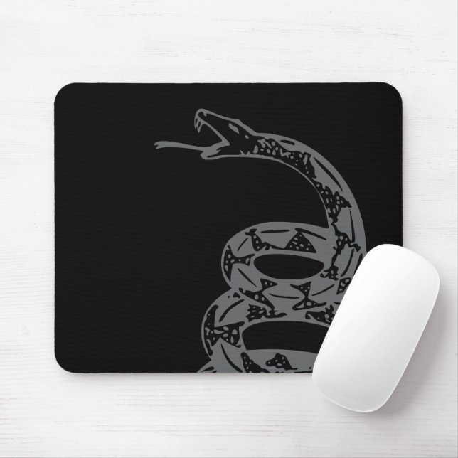 Mousepad Bandeira Gadsden Não Pise em Mim Cinza (Com mouse)