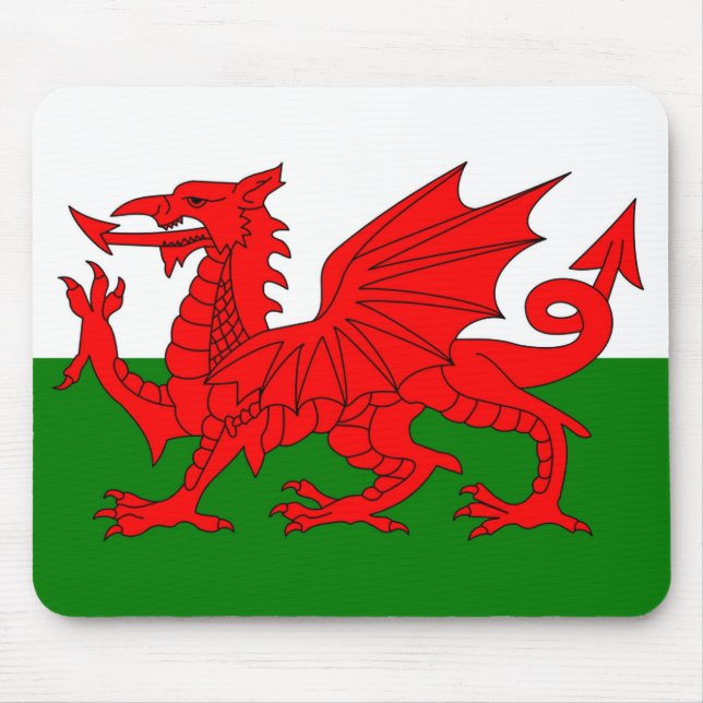 Mousepad Bandeira galesa Dragão vermelho galês (Frente)