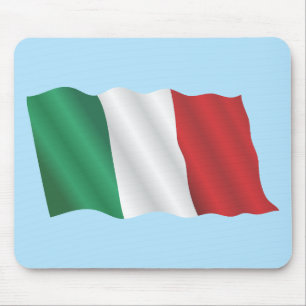 Mousepad Bandeira italiana acenando no vento sob o céu azul