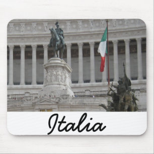 Mousepad Bandeira italiana ao lado da antiga ruína romana
