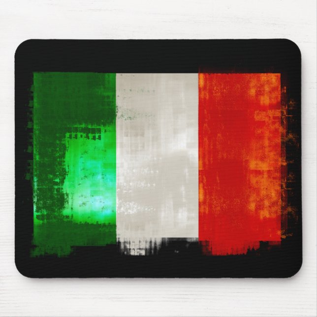 Mousepad Bandeira italiana do Grunge do estilo retro do (Frente)