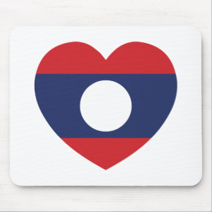 Mousepad Bandeira Laotian do coração