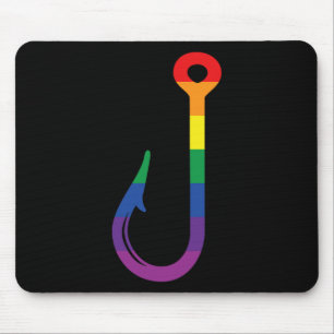 Mousepad Bandeira Lgbt Gancho de Pesca Gay Angler Orgulho Q