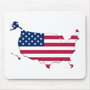 Mousepad Bandeira-Mapa dos Estados Unidos