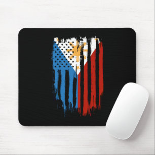 Mousepad Bandeira Metade Americana das Filipinas