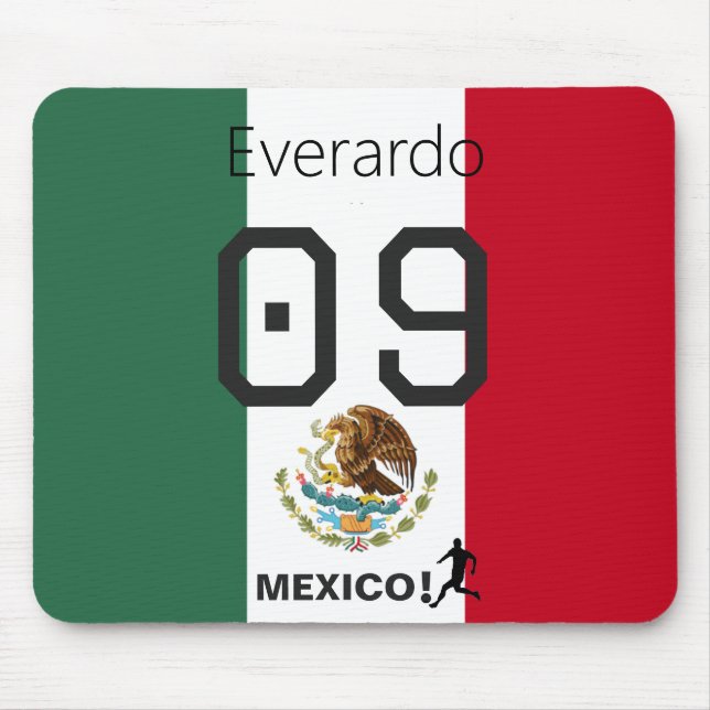 Mousepad Bandeira Mexicana Kick de Meta no Desktop com Nome (Frente)