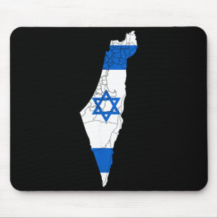 Mousepad Bandeira Nacional de Israel Mapa Abalado