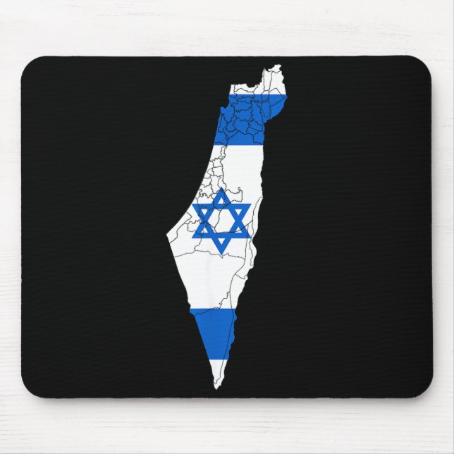 Mousepad Bandeira Nacional de Israel Mapa Abalado (Frente)