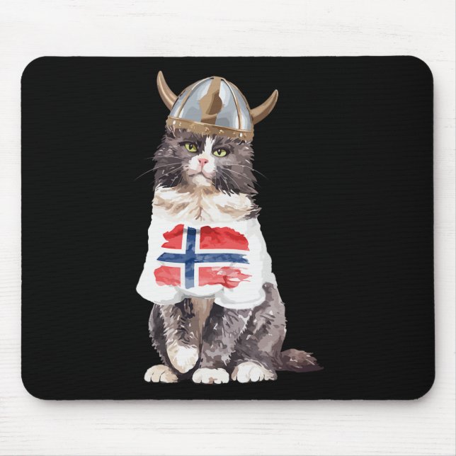 Mousepad Bandeira Norueguesa de Gato da Noruega (Frente)