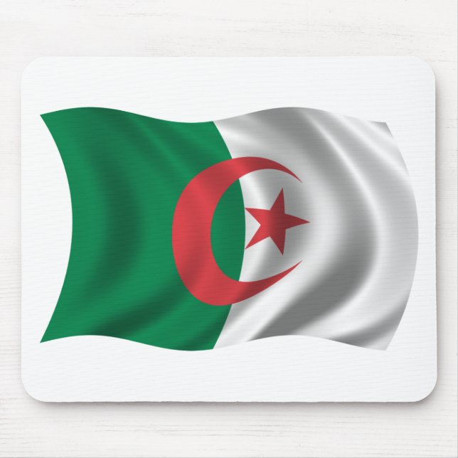 Mousepad Bandeira ondulada de Argélia (Frente)