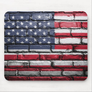 Mousepad Bandeira Patriótica Americana no Muro