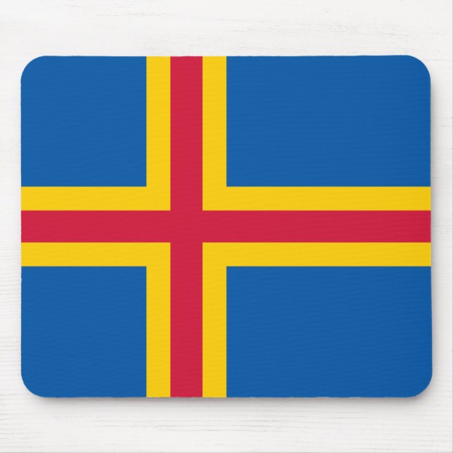 Mousepad Bandeira Patriótica das Ilhas Åland (Frente)
