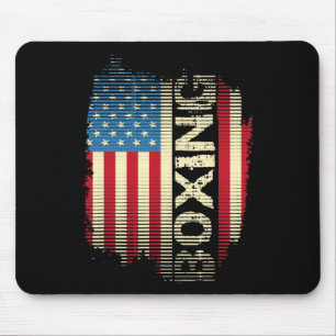 Mousepad Bandeira Patriótica dos EUA Boxe Kickboxing Kickbo