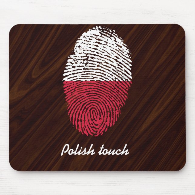 Mousepad Bandeira polonesa da impressão digital do toque (Frente)