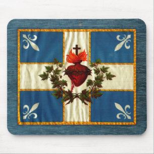 Mousepad Bandeira Quebeque antiga Carrilhão Sacré-Cœur