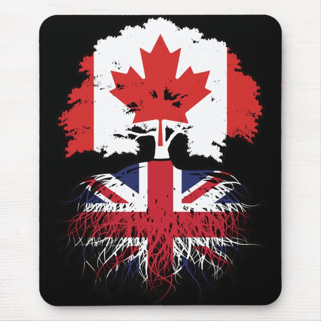Mousepad Bandeira Raízes Árvore Canadá Canadá Britânico Rei (Frente)