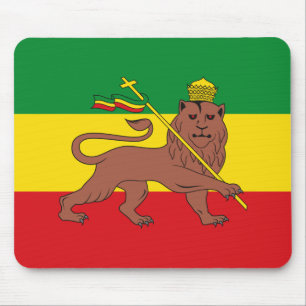 Mousepad Bandeira rastafári na Etiópia Leão de Judah Pos