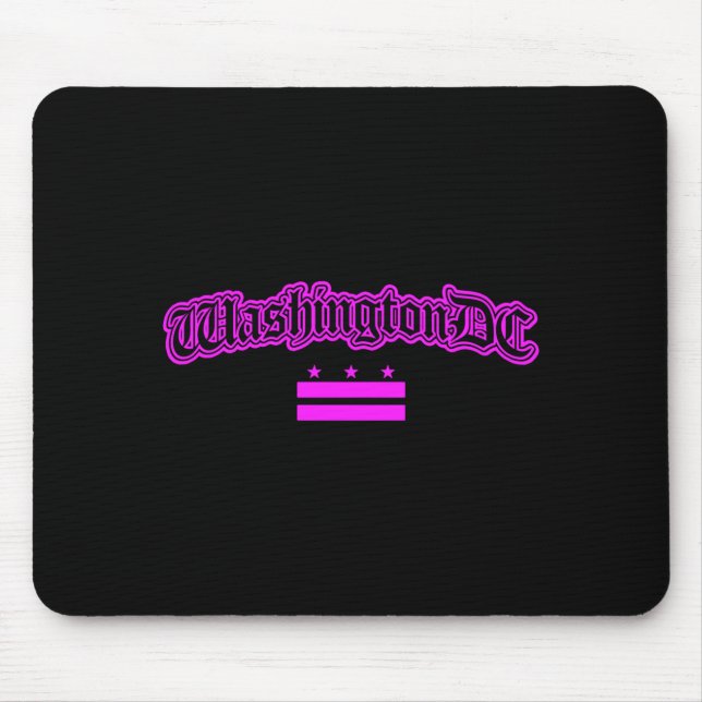 Mousepad Bandeira rosa de Washington Dc para mulheres e men (Frente)