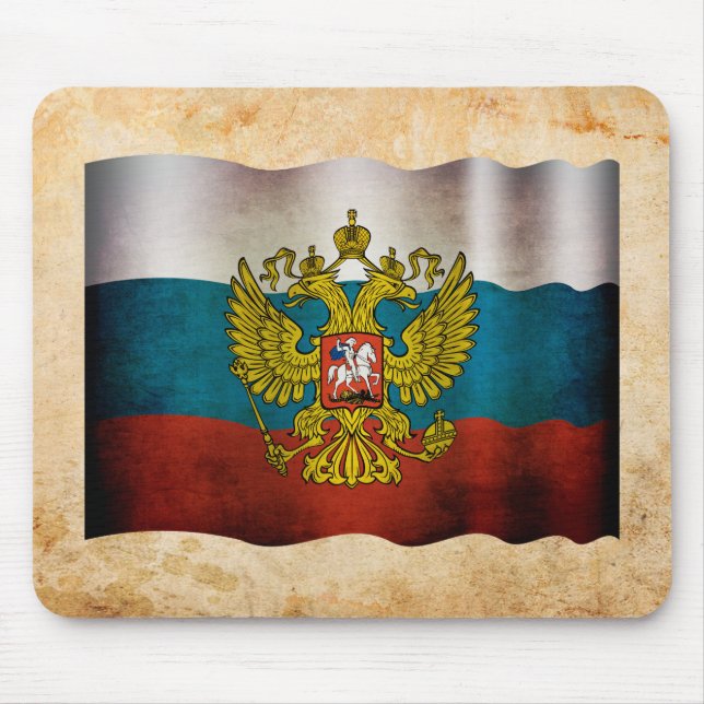 Mousepad Bandeira soprando da Rússia (Frente)